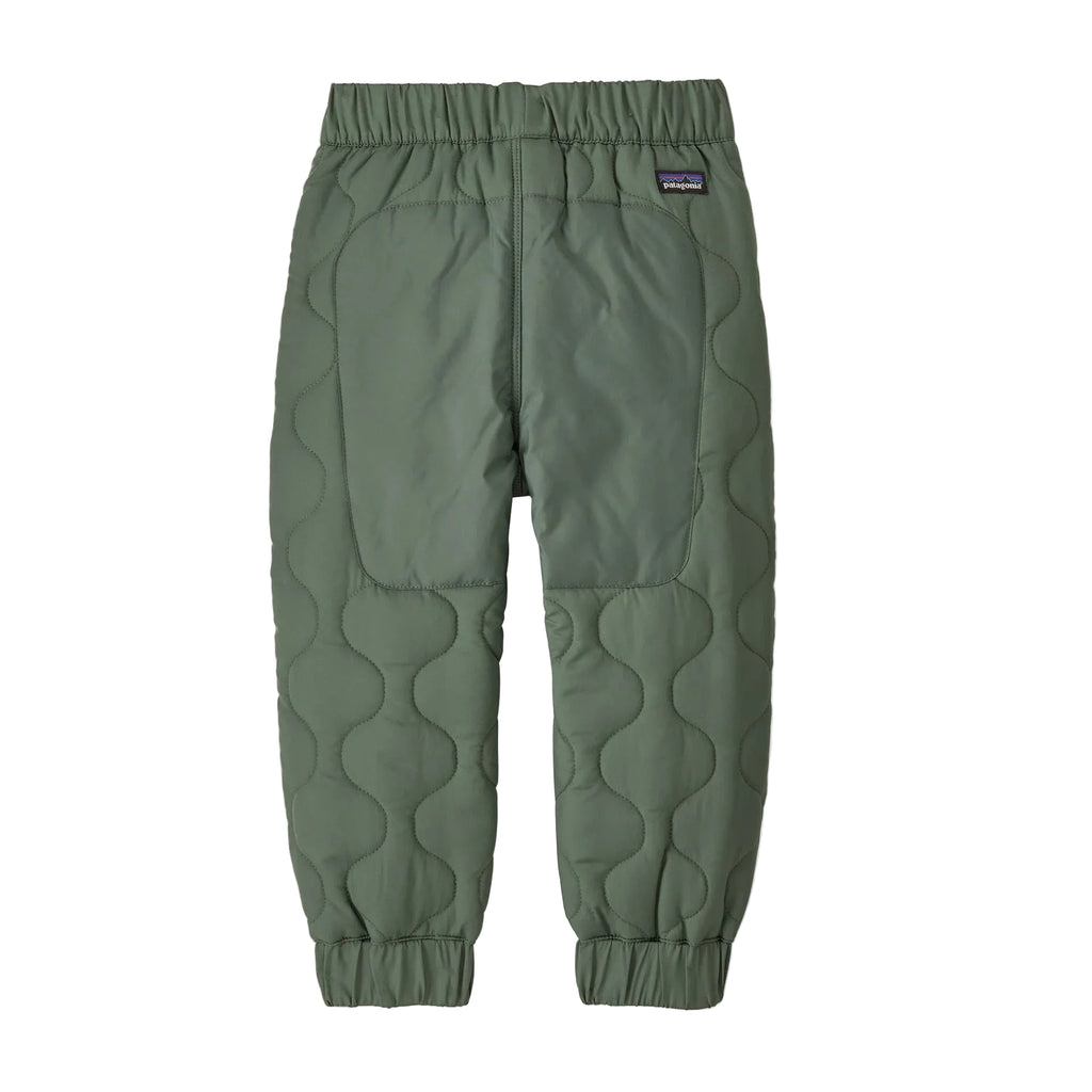 Patagonia Baby Quilted Puff Joggers in Hemlock Green back view