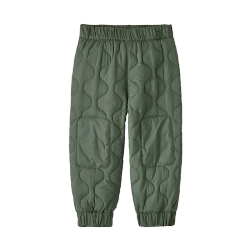 Patagonia Baby Quilted Puff Joggers in Hemlock Green front view