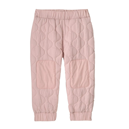 Patagonia Baby Quilted Puff Joggers in Pink Frost front view