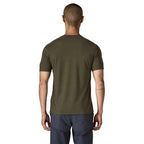 Back view of Patagonia Capilene Cool Trail Shirt in Basin Green breathable performance fabric