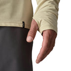 Detail of Patagonia Capilene Cool Ultra Hoody textured knit recycled polyester fabric