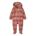 Patagonia Infant Micro D Fleece Bunting in Diamond Stripe Rutabaga White front view