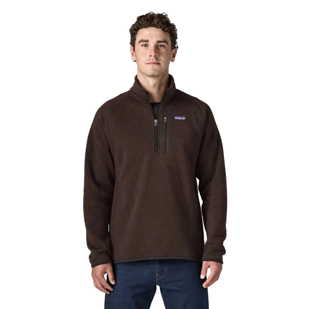 Patagonia Men's Better Sweater 1/4-Zip in Den Brown front view