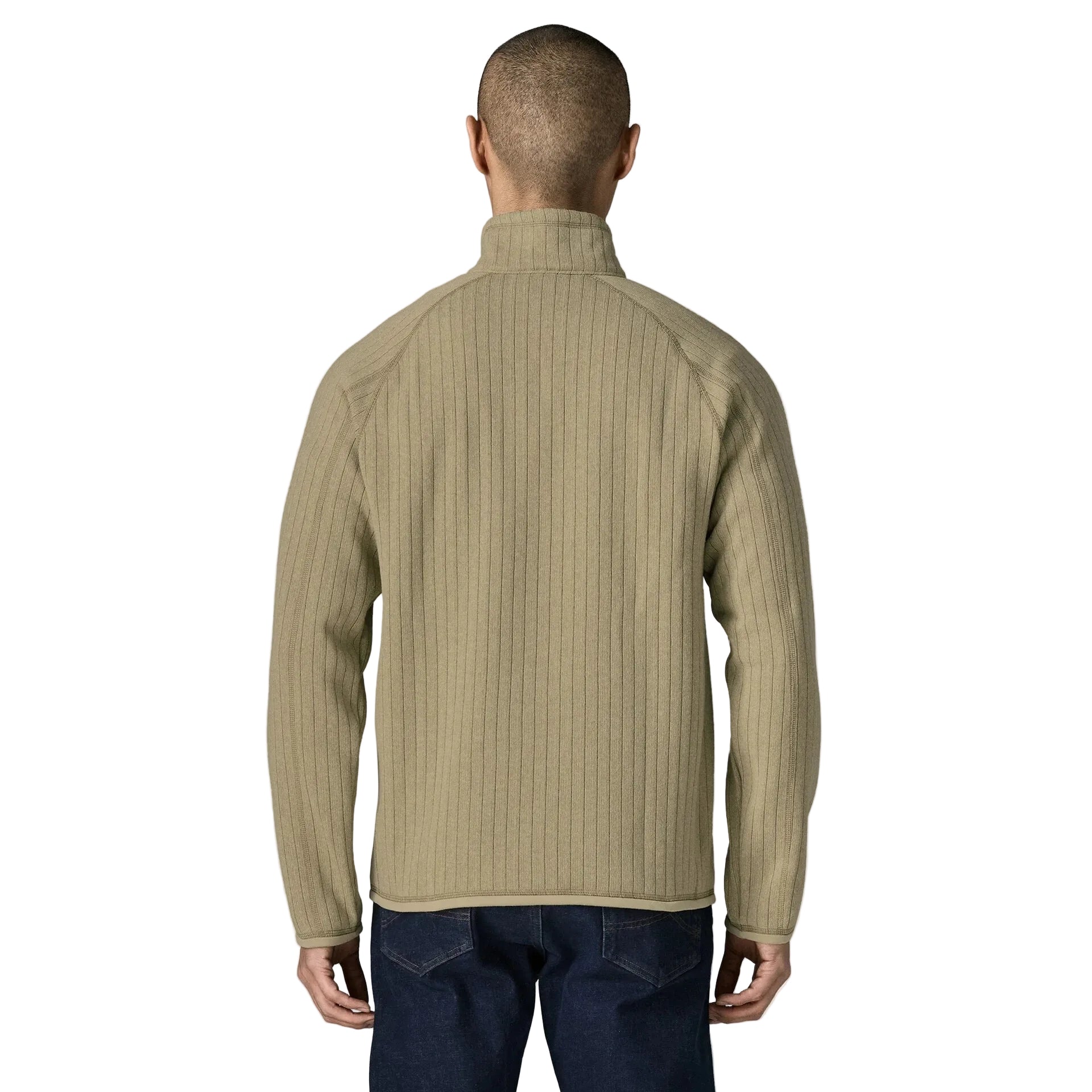 Patagonia Men's Better Sweater 1/4-Zip in Weathered Stone Rib Knit back view