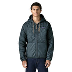 Patagonia Men's Diamond Quilted Bomber Hoody in Summit Blue front view