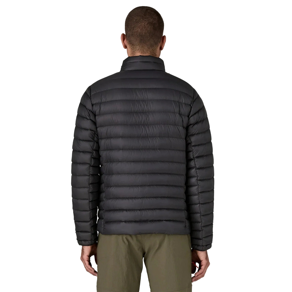 Patagonia Men's Down Sweater Jacket in Black back view