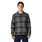 Patagonia Men's Fjord Flannel Shirt in Rising Storm Blue Sage front view