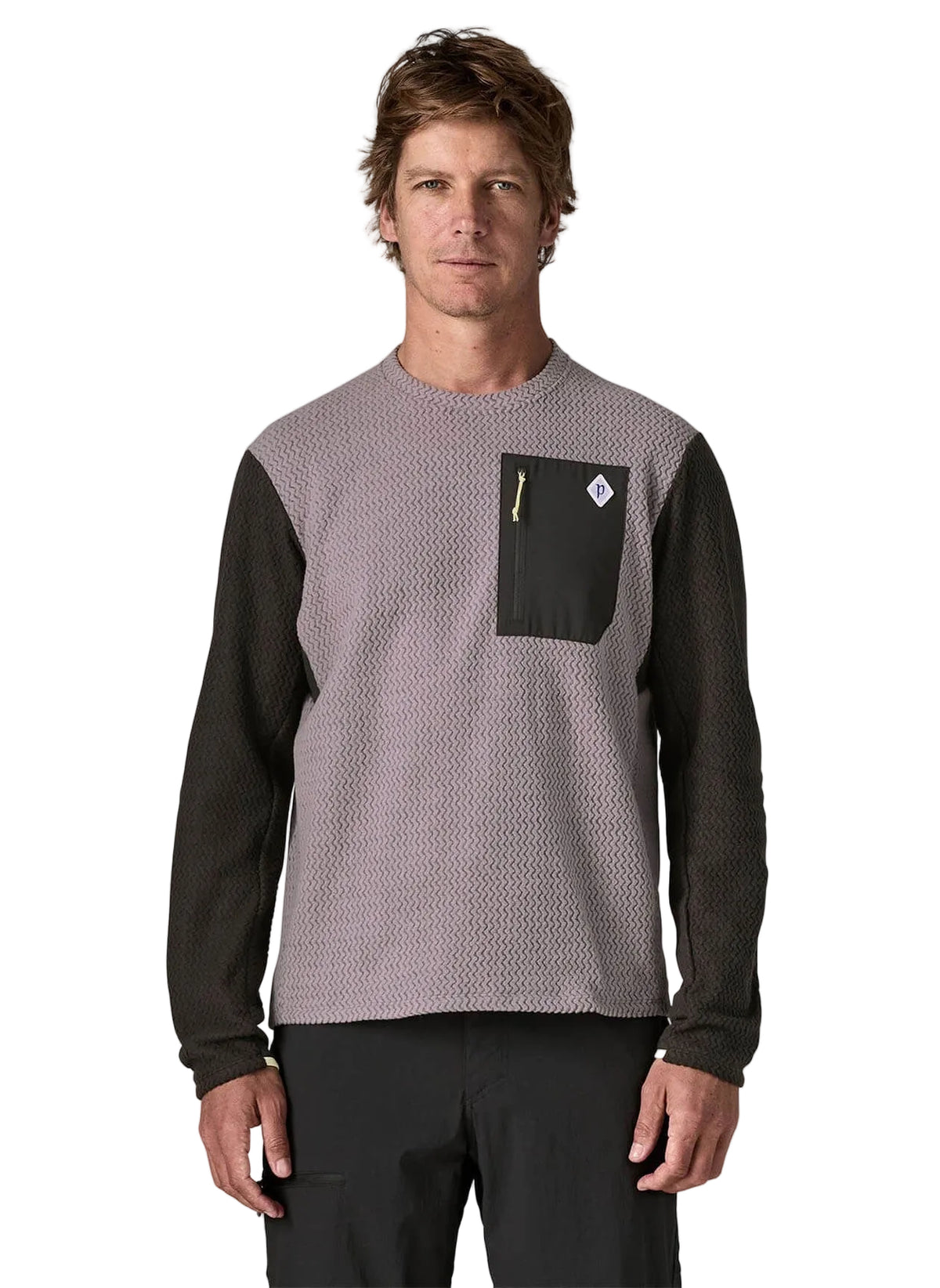 Patagonia Men's R1 Air Crew in May Grey front view