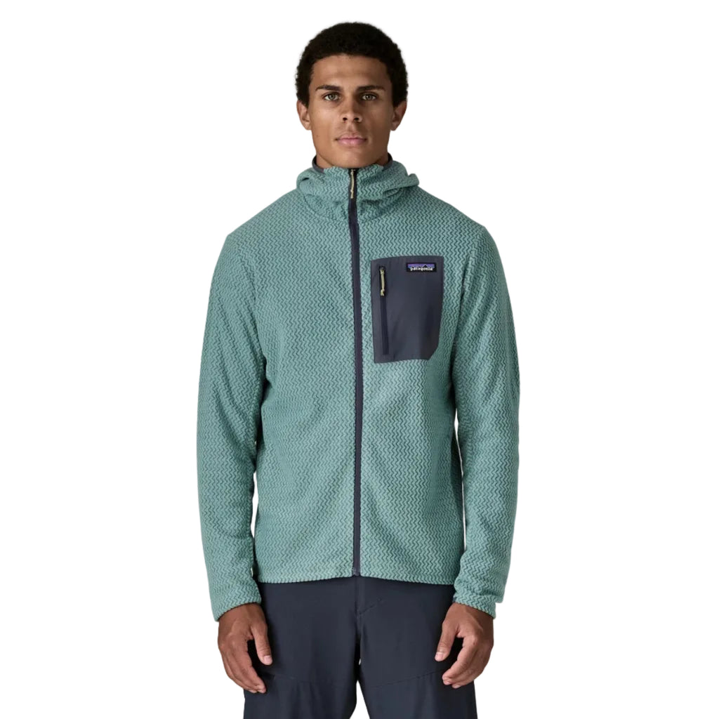 Patagonia Men's R1 Air Fleece Full-Zip Hoody in Blue Sage front view