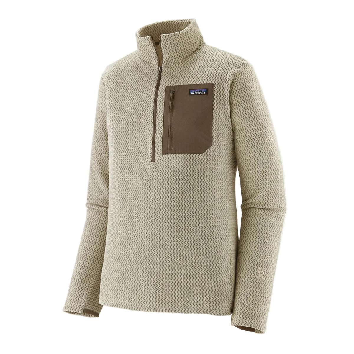 Patagonia Men's R1 Air Zip-Neck in Pelican front view