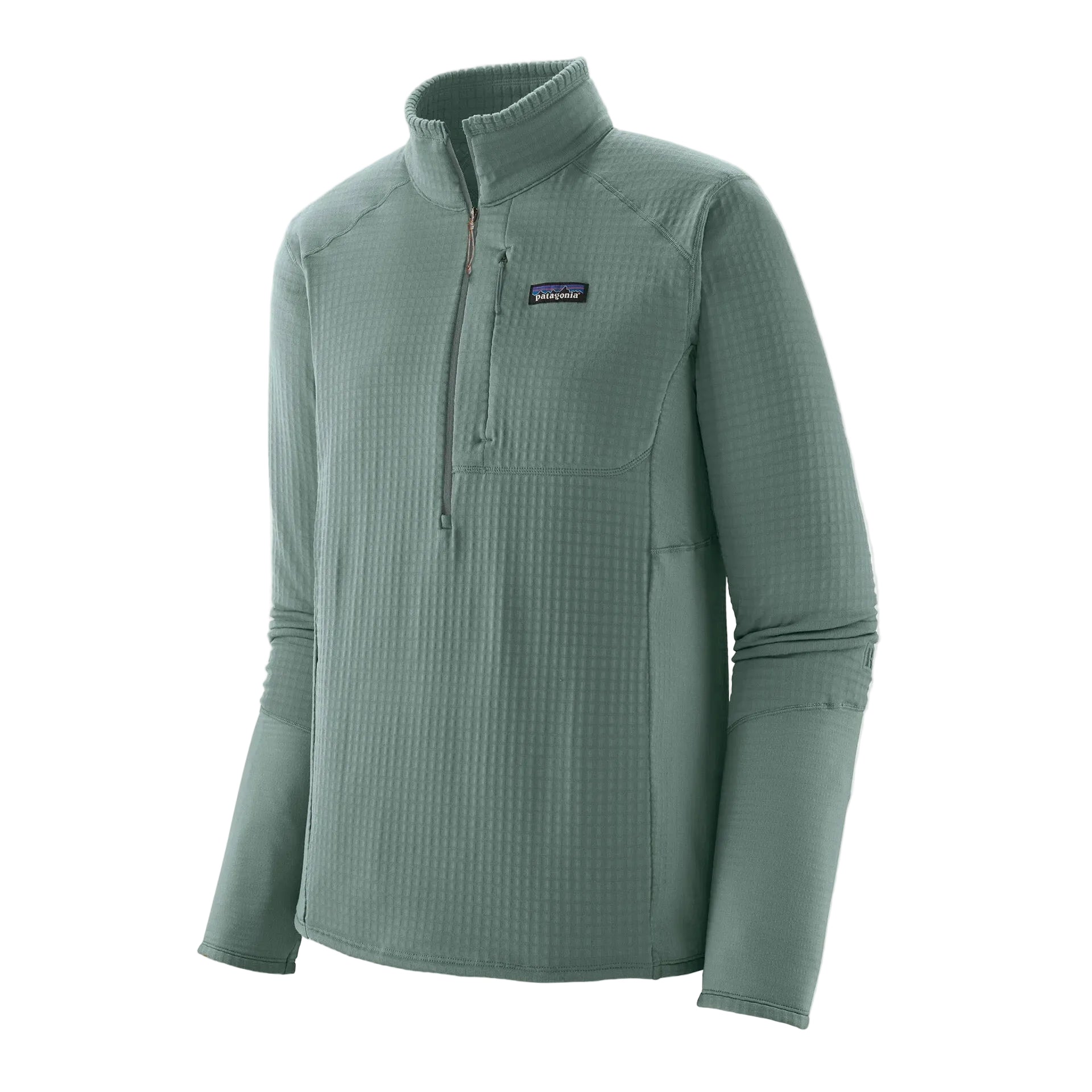 Patagonia Men's R1 Fleece Pullover in Blue Sage front view