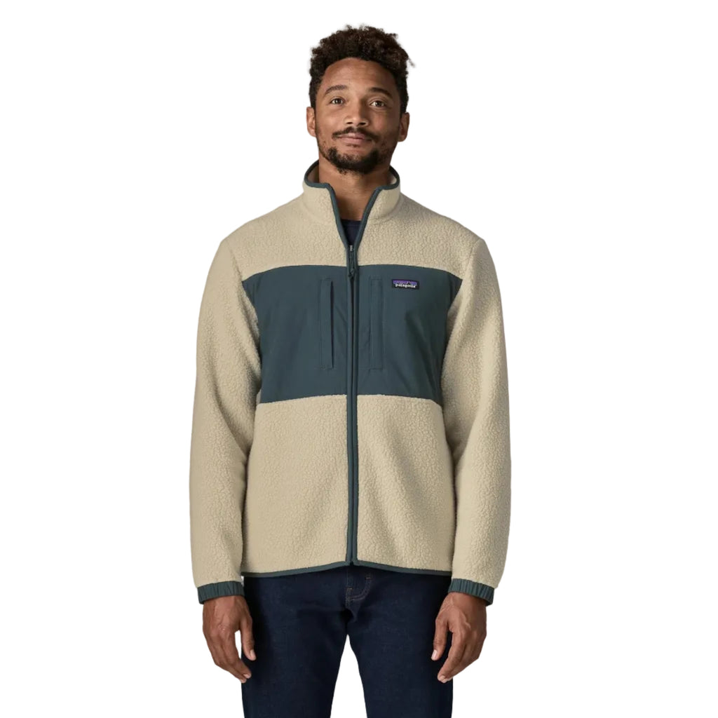 Patagonia Men's Retro Pile Patch Jacket in Pelican front view
