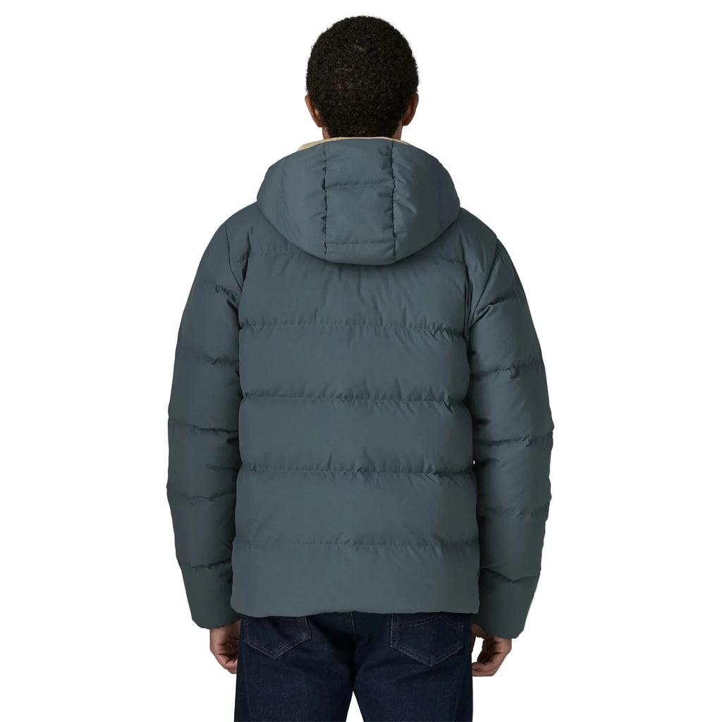 Patagonia Men's Sisar Down Hoody Jacket in Summit Blue back view