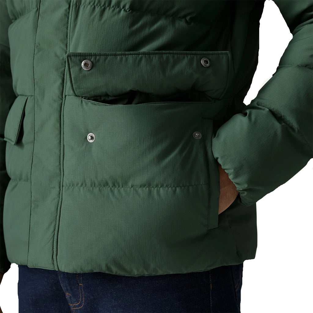 Patagonia Men's Sisar Down Hoody Jacket in Summit Blue detail view