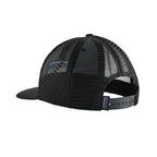 Patagonia P-6 Logo Trucker Hat back view with mesh panels and snapback closure
