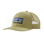Patagonia P-6 Logo Trucker Hat in Gumtree Green front view