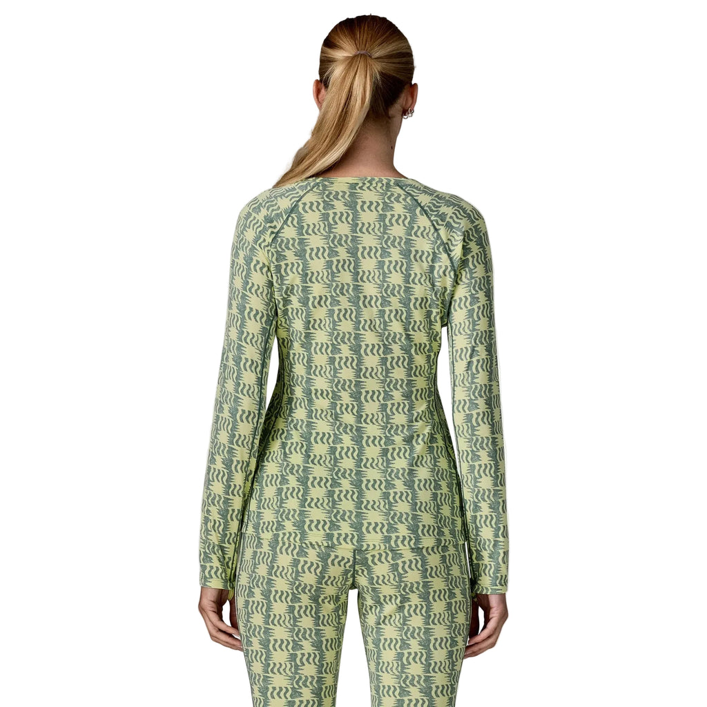 Patagonia Women's Capilene Midweight Crew in Sun Quilt Blue Sage back view