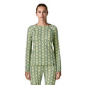 Patagonia Women's Capilene Midweight Crew in Sun Quilt Blue Sage front view