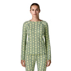 Patagonia Women's Capilene Midweight Crew in Sun Quilt Blue Sage front view