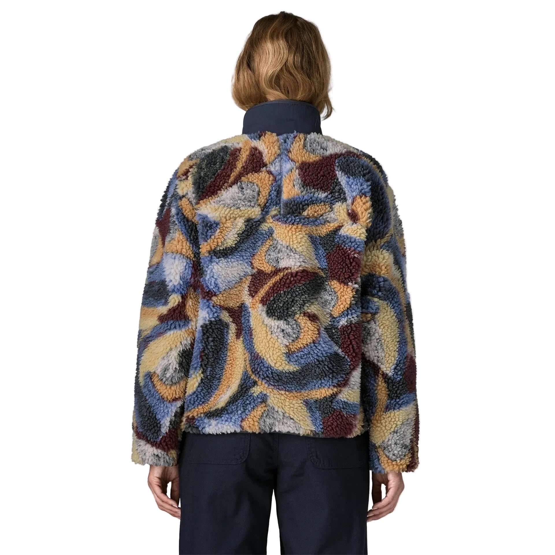Patagonia Women's Classic Retro-X Jacket in Smudge Smolder Blue back view