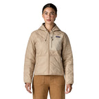 Patagonia Women's Diamond Quilted Bomber Hoody in Oar Tan front view