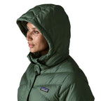 Patagonia Women's Down With It Jacket in Canopy Green front hood up view