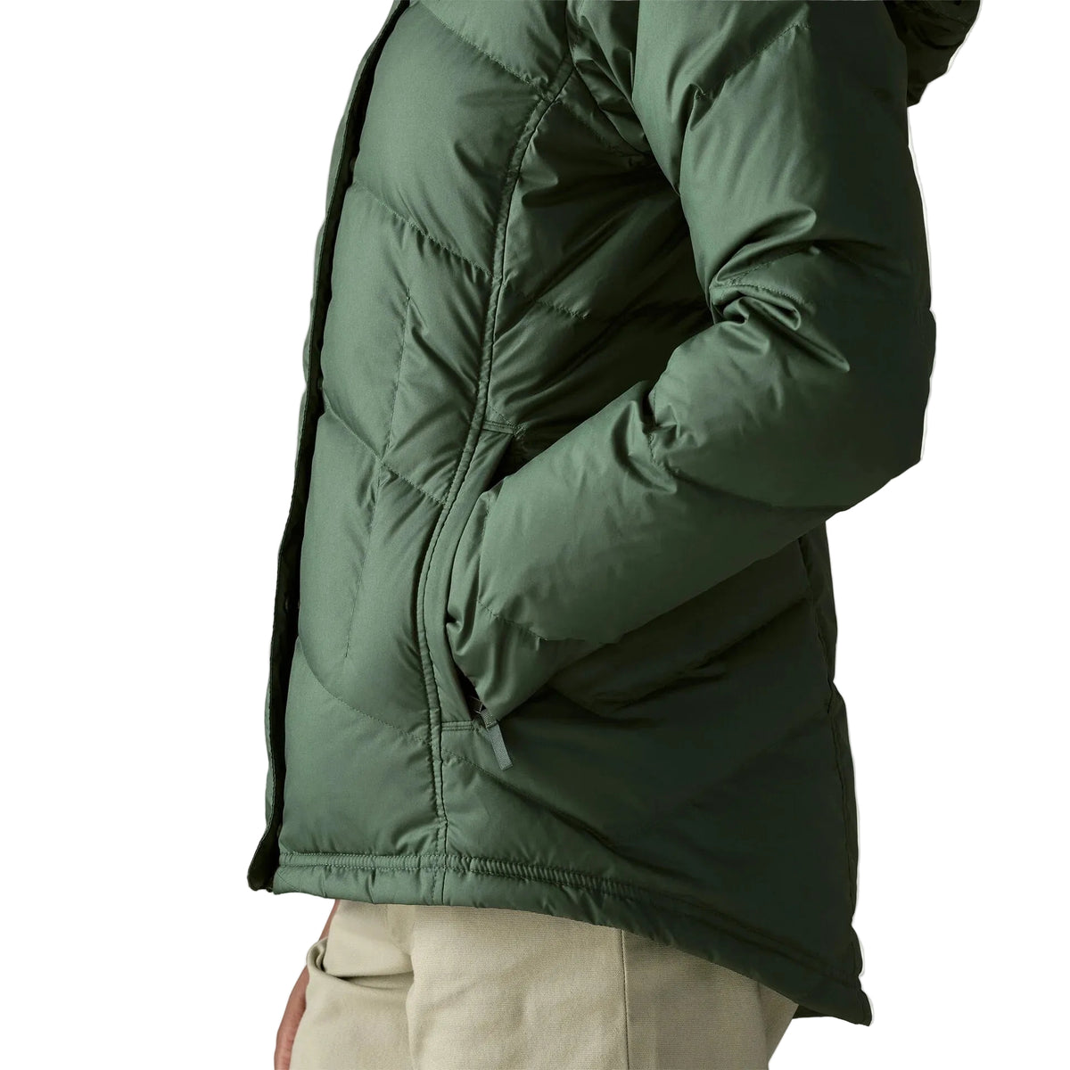 Patagonia Women's Down With It Jacket in Canopy Green side view