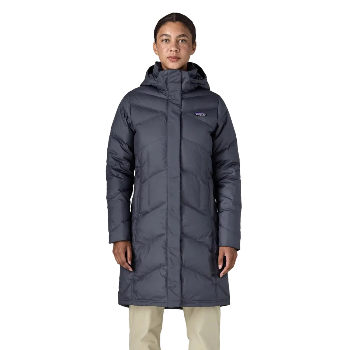 Patagonia Women's Down With It Parka in Sunken Blue front view