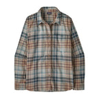 Patagonia Women's Lightweight Fjord Flannel Shirt in Depth Blue Sage flat lay