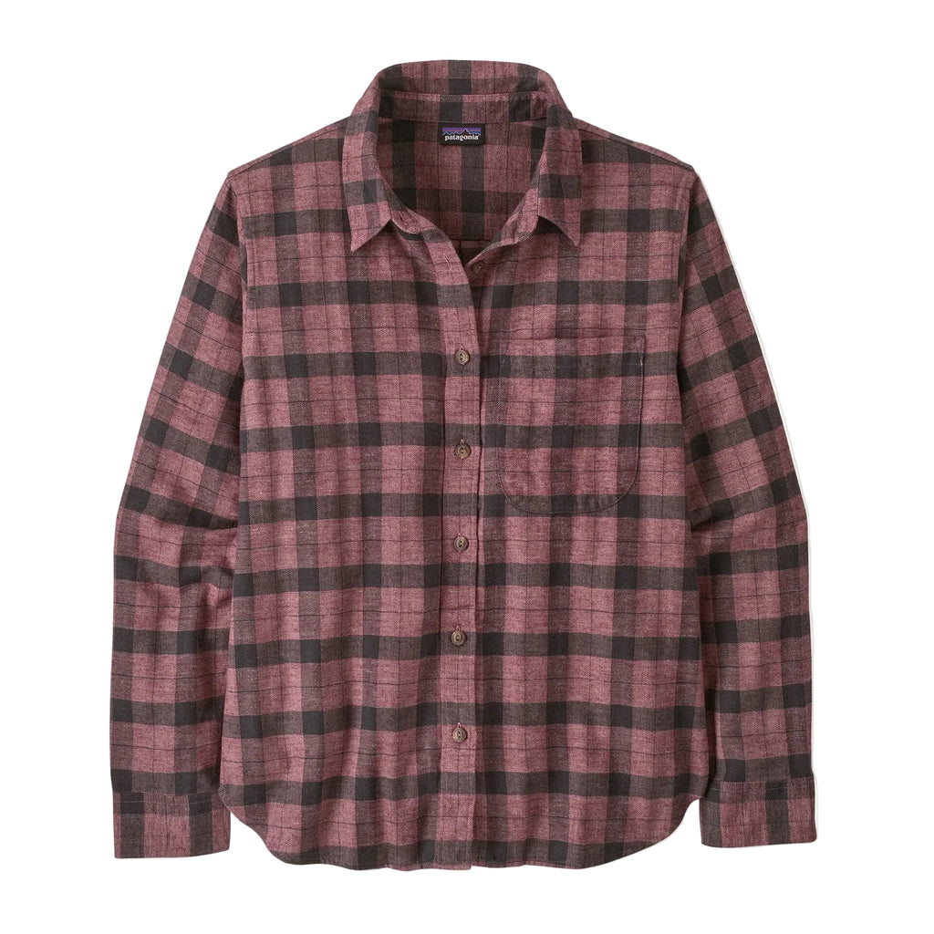Patagonia Women's Lightweight Fjord Flannel Shirt in Ice Fall Berry Fig front view