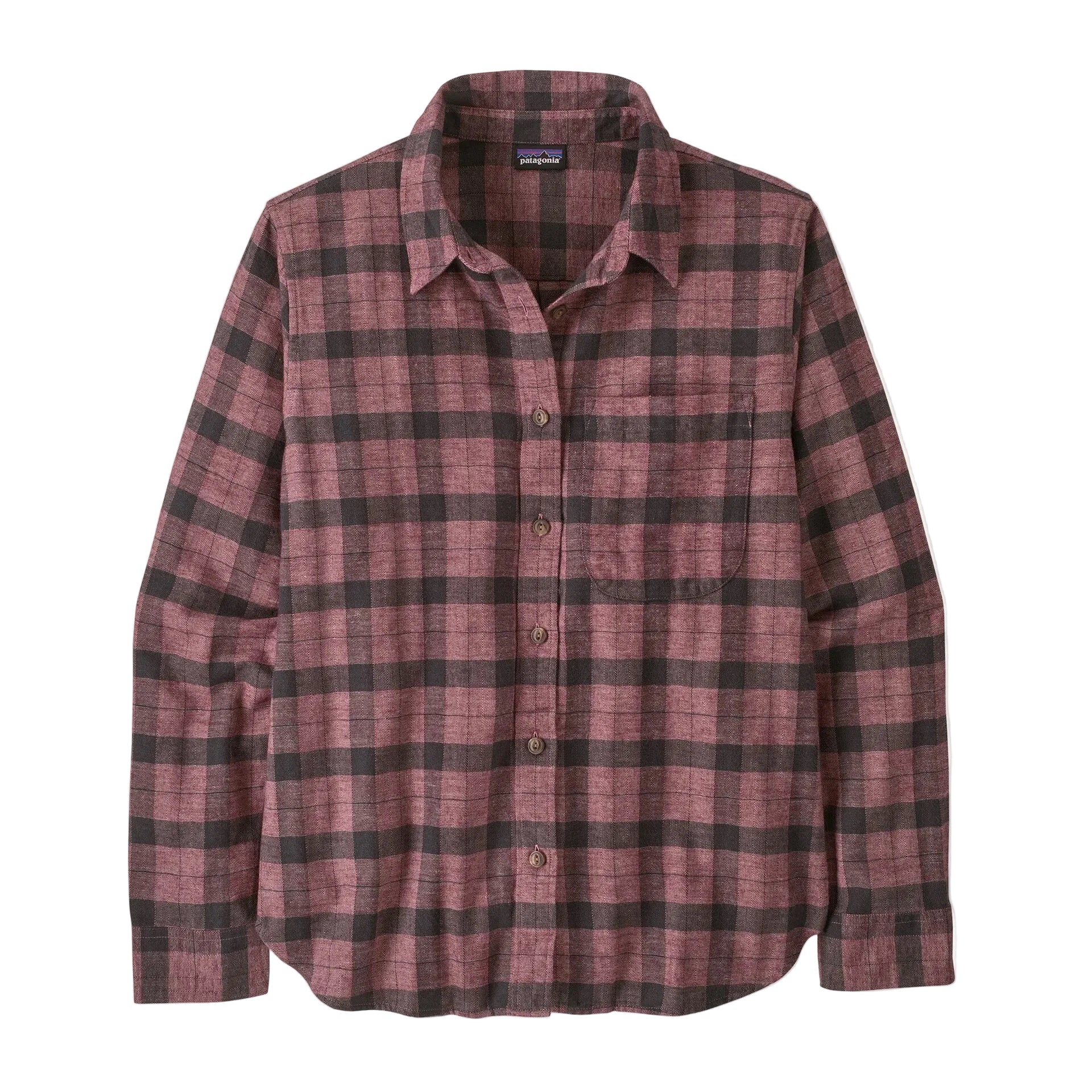 Patagonia Women's Lightweight Fjord Flannel Shirt in Ice Fall Berry Fig front view