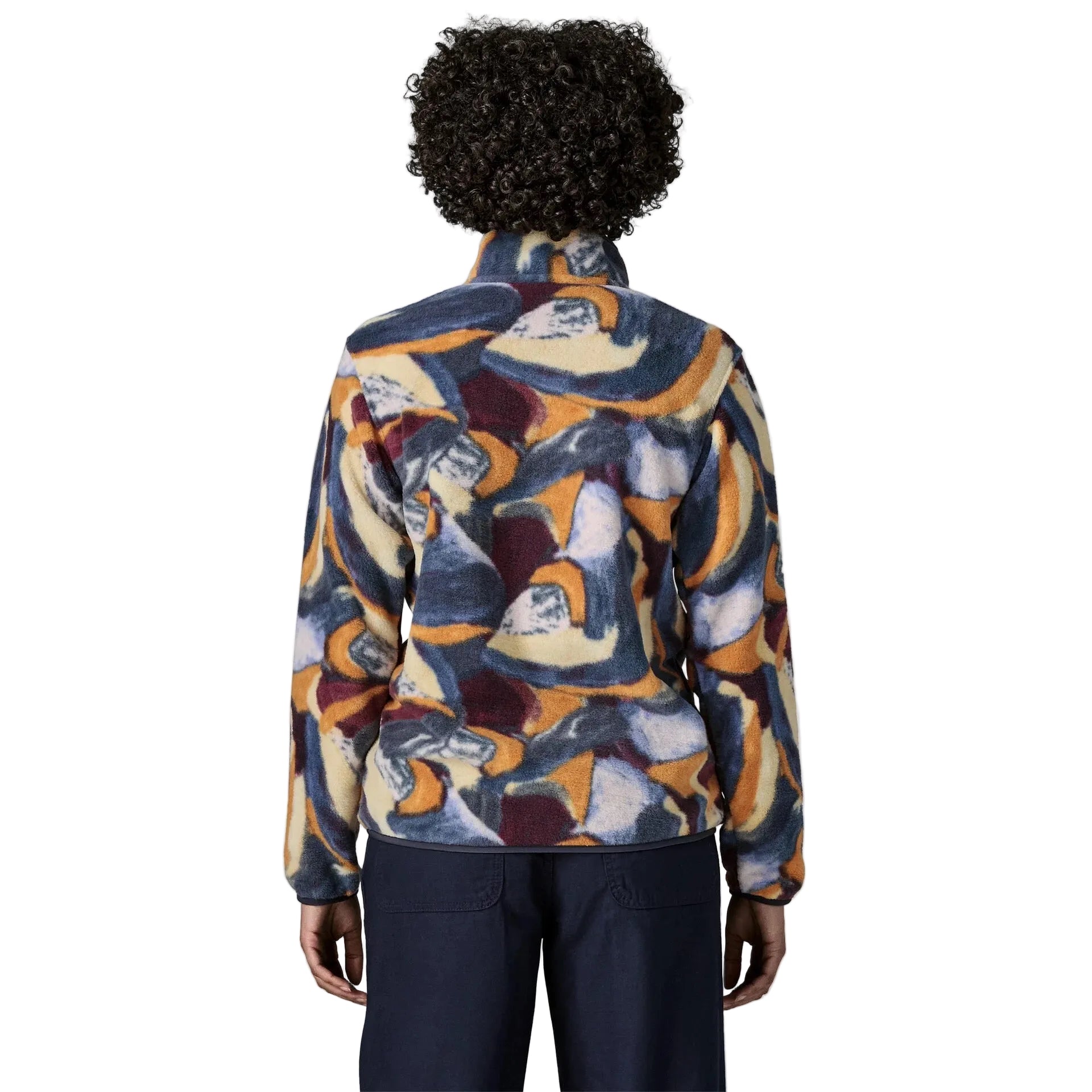 Patagonia Women's Lightweight Synchilla Snap-T Pullover in Smudge Smolder Blue back view