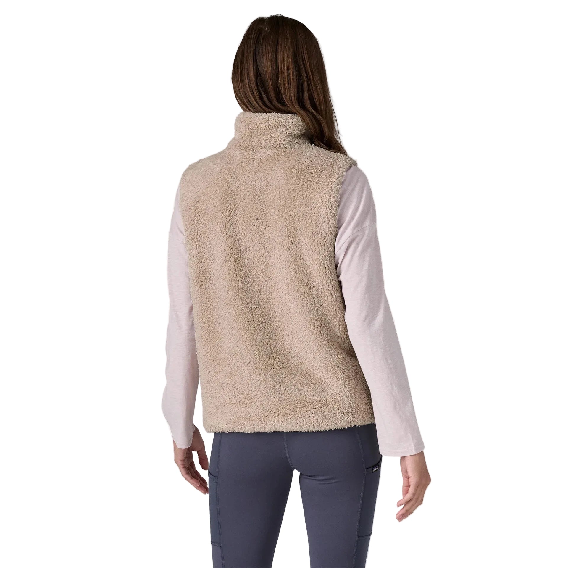 Patagonia Women's Los Gatos Fleece Vest in Shroom Taupe back view
