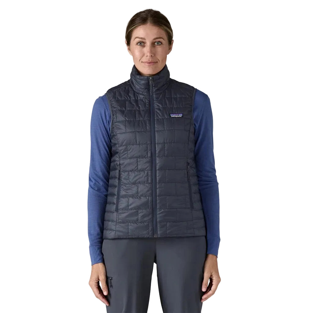 Patagonia Women's Nano Puff Vest in Smolder Blue front view