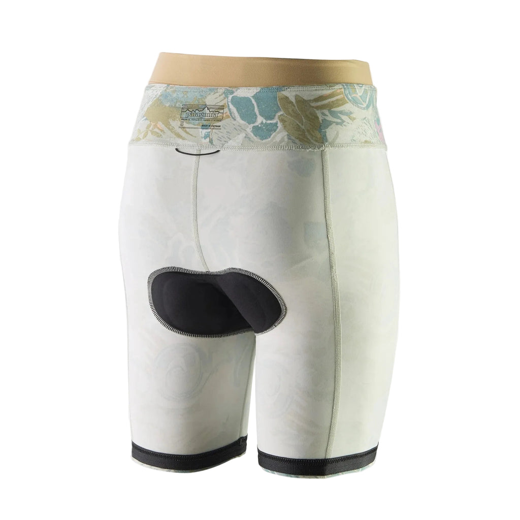 Patagonia Nether Bike Shorts inside out padding detail in Moon Tripper