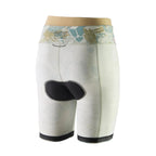 Patagonia Nether Bike Shorts inside out padding detail in Moon Tripper