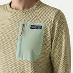 Patagonia Women's R1 Air Fleece Crewneck in Weathered Stone detail view
