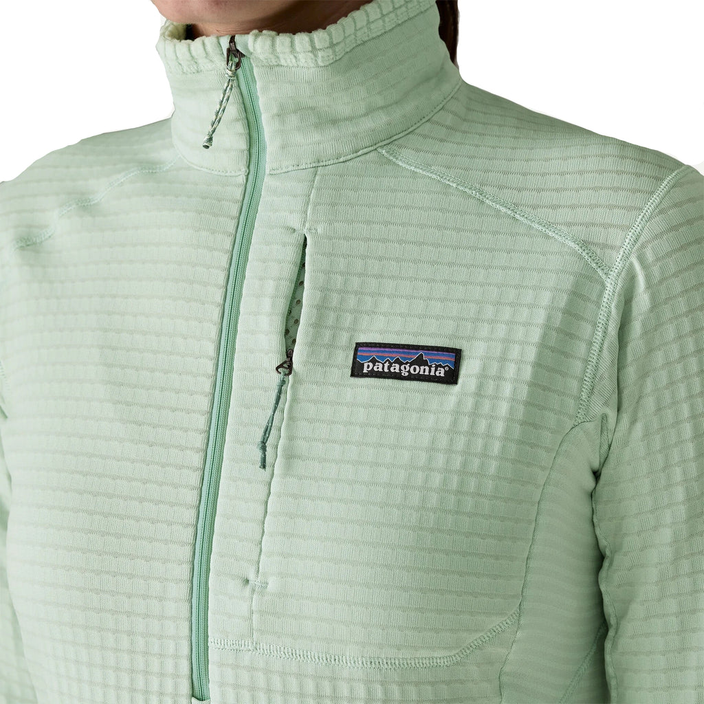 Patagonia Women's R1 Fleece Pullover in Thin Ice detail view