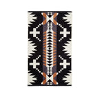 Pendleton Spider Rock Black/White cotton towels highlighting the jacquard pattern and plush velour texture in hand towel size. 