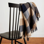 Alternate view of Pendleton Eco-Wise wool throw in Navy/Camel showing the woven design and contrasting colors.