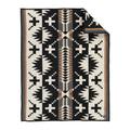 Pendleton Jacquard Napped Throw in Spider Rock Black/White featuring a bold Southwestern geometric pattern.