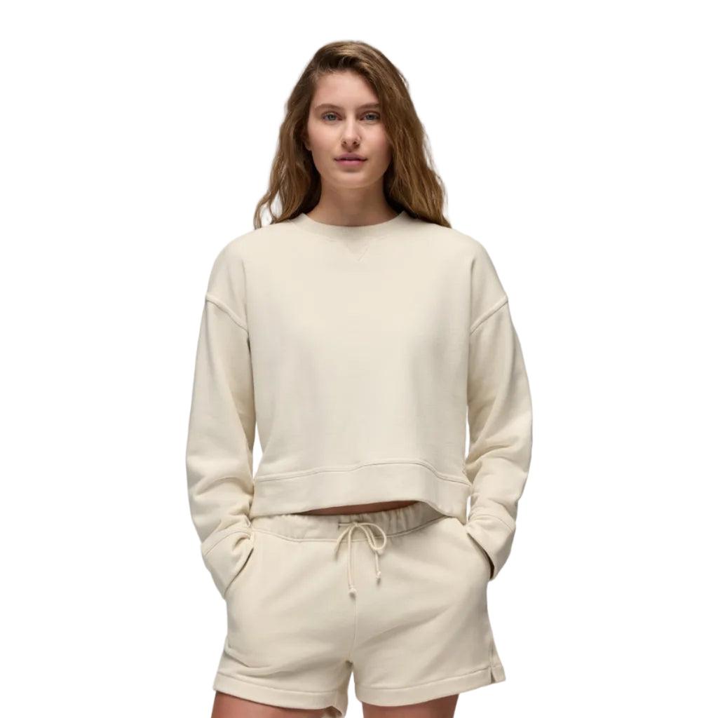 prAna DreamTerry Crew Sweatshirt in Beach Pebble front view