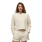 prAna DreamTerry Crew Sweatshirt in Beach Pebble front view