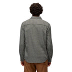 Back view of the prAna Men’s Dolberg Slim-Fit Flannel Shirt in Chamois