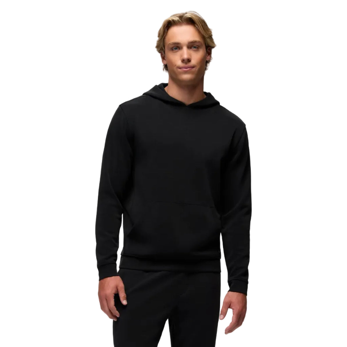 Front view of the prAna Men’s Shea Soft Hoodie in Black