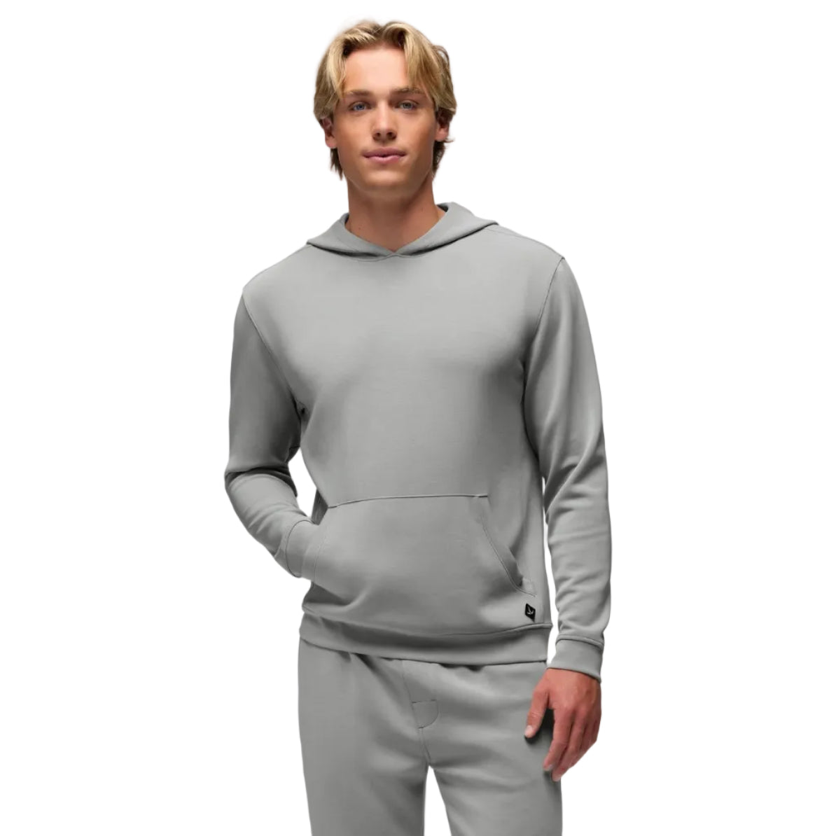 Front view of the prAna Men’s Shea Soft Hoodie in Sterling