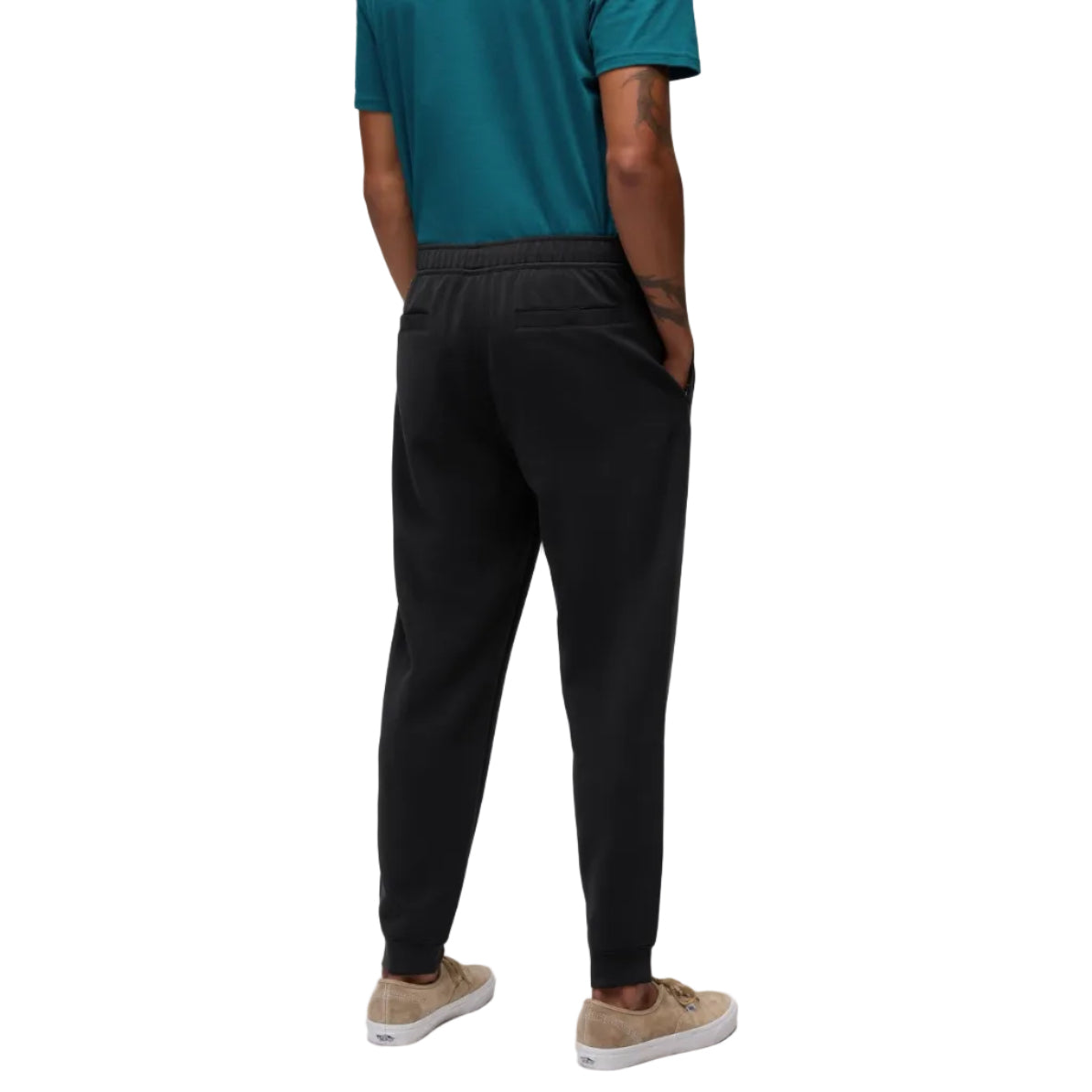 Back view of the prAna Men’s Shea Soft Jogger in Black