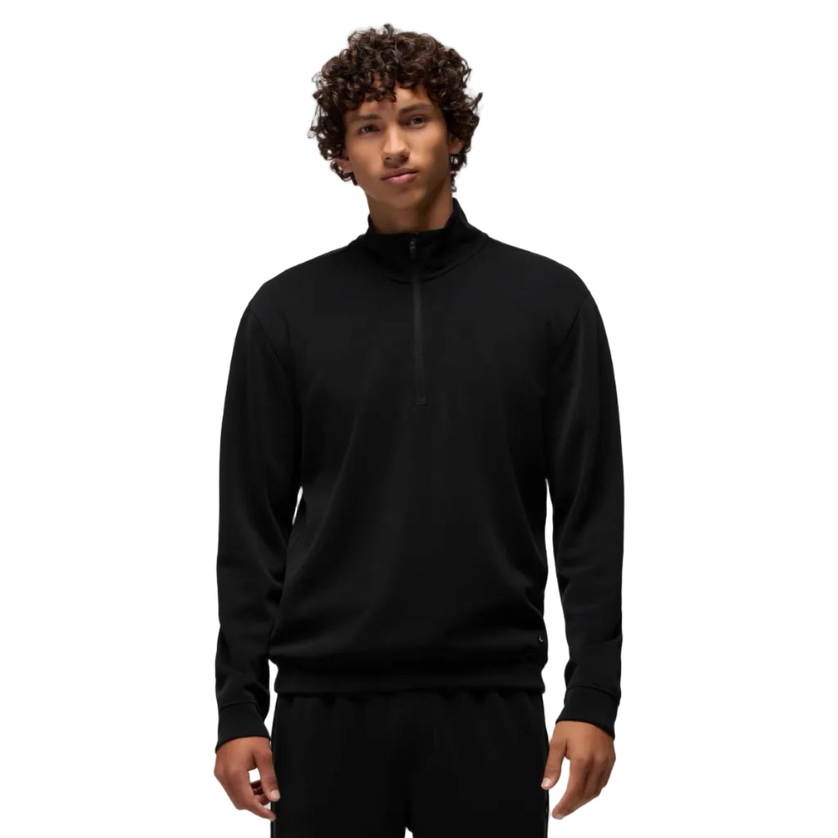 Front view of the prAna Men’s Shea Soft 1/4 Zip in Black