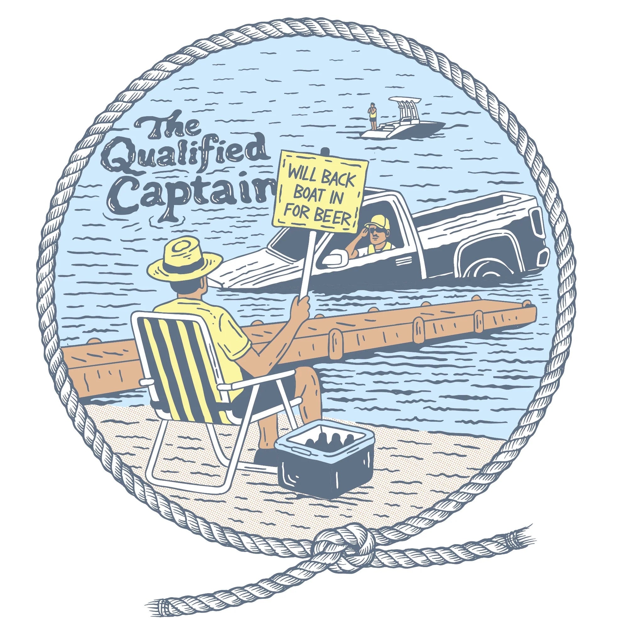 The Qualified Captain Back In Tee 
Featuring Down With the Ship graphics
