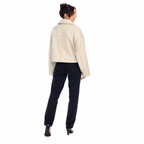 Rain & Rose Women's Alpine Zip Utility Jacket in Ivory back view